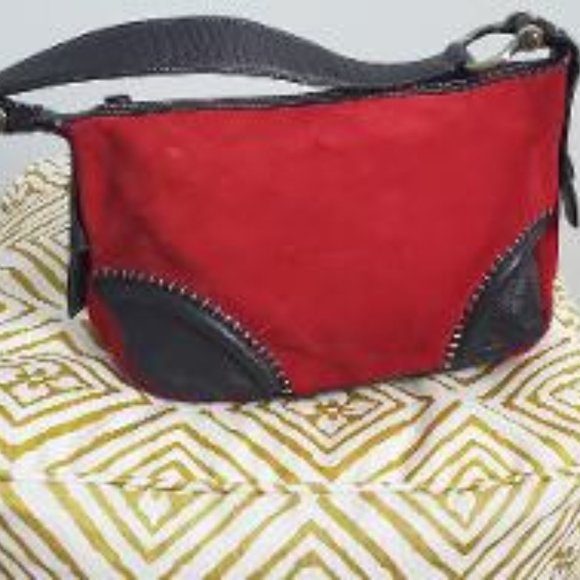 Donald J Pliner Red Suede Purse - Picture 1 of 7